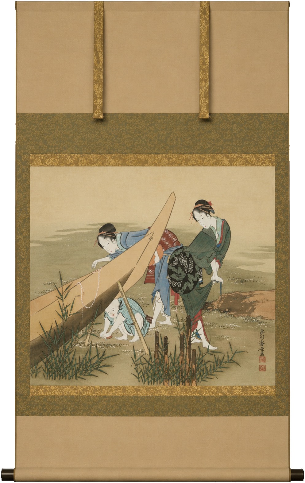 葛飾北斎《潮干狩り図》32.5 × 47.9 cm