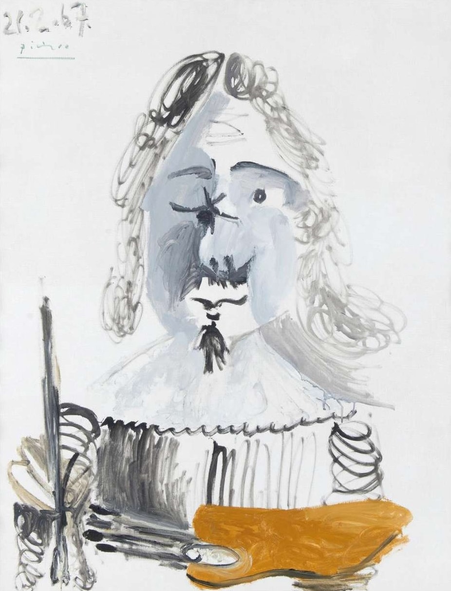 パブロ・ピカソ《画家》1967年 油彩・キャンバス(オリジナルのカンヴァス) 100 × 81 cm